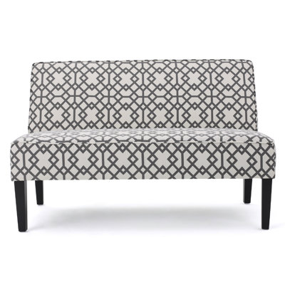 Causeuse Xen, polyester éclectique gris et blanc, 50 pouces