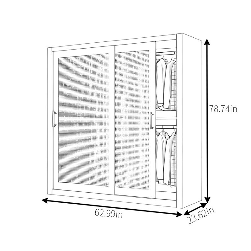 Garde-robe simple et unique, H 78,74 po x l 62,99 po x P 23,62 po