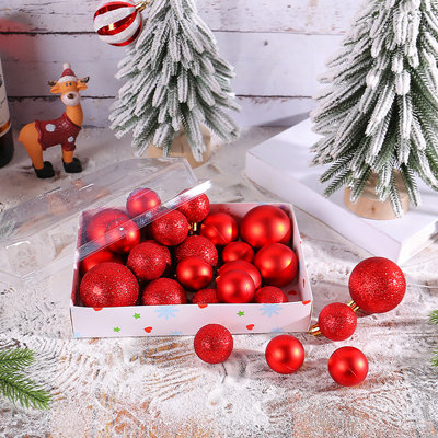 26pcs Christmas Decorations 4/5/6cm Plastic Electroplated Special-shaped Colorful Balls Christmas Set Christmas Tree Pendant Pendant Decorative