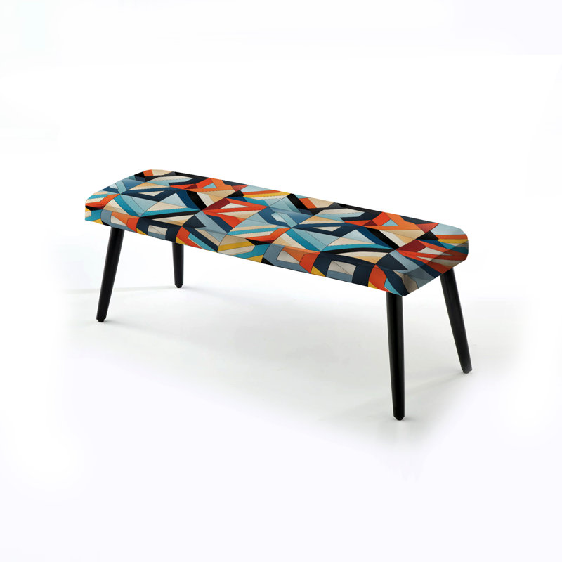 Motif de mur gris rayé cubique - banc rembourré noir rayé, Blue Matrix Cubic Reflections Geometric