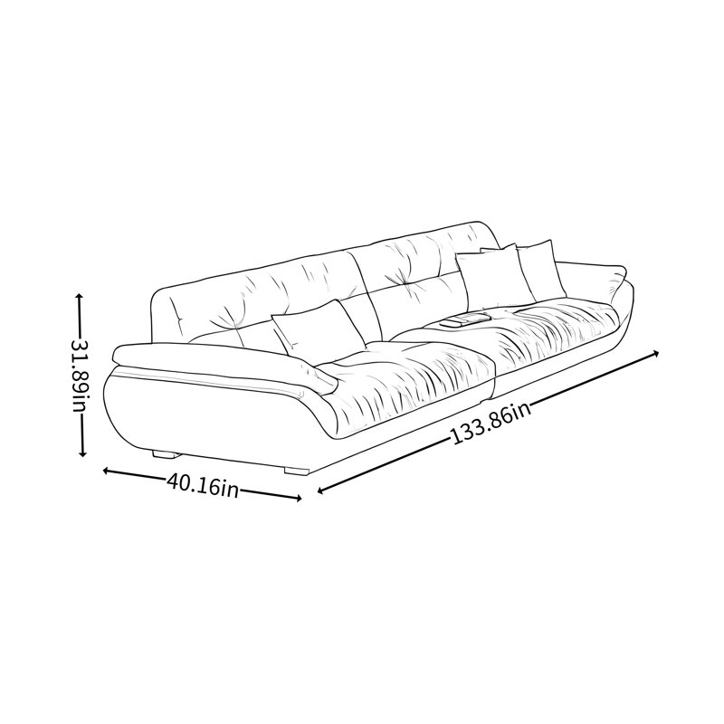 Simple Modern Sailboat Cloud Straight Sofa