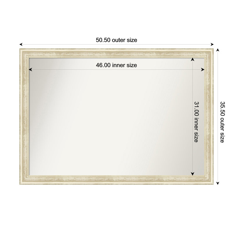 Miroir mural pour salle de bain Country, Rectangle, H 35,5 po x l 50,5 po