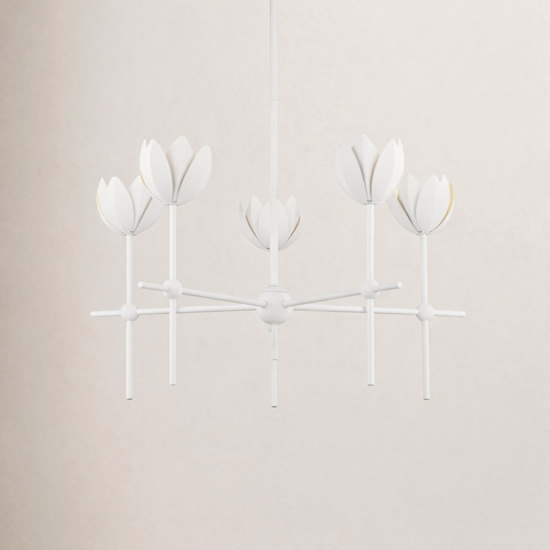 Wolfe 5 - Light Chandelier in Natural, G9/Bi-pin, Yes, Bisque White