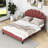 Mireia Upholstered Wooden Platform Bed with Headboard-2107350479-2107350477