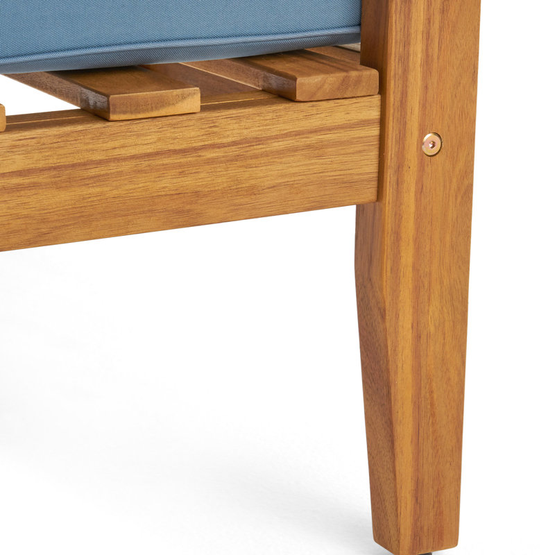Causeuse et table en bois - 100% coussins, eau, bois, option confortable, Bleu