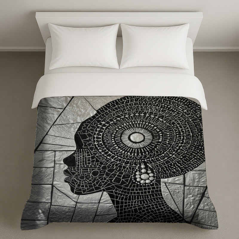 Housses de couette silhouette femme mosaïque, Très grand lit