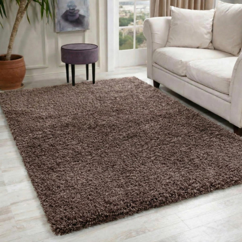 Esterly Shaggy Taupe Rug, Rectangle 120 x 170cm