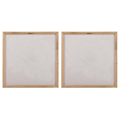Flowers 40% Hand Painted Set 2 Canvas 60X3X60 Cm - 2 Piece Wrapped Canvas Print Set