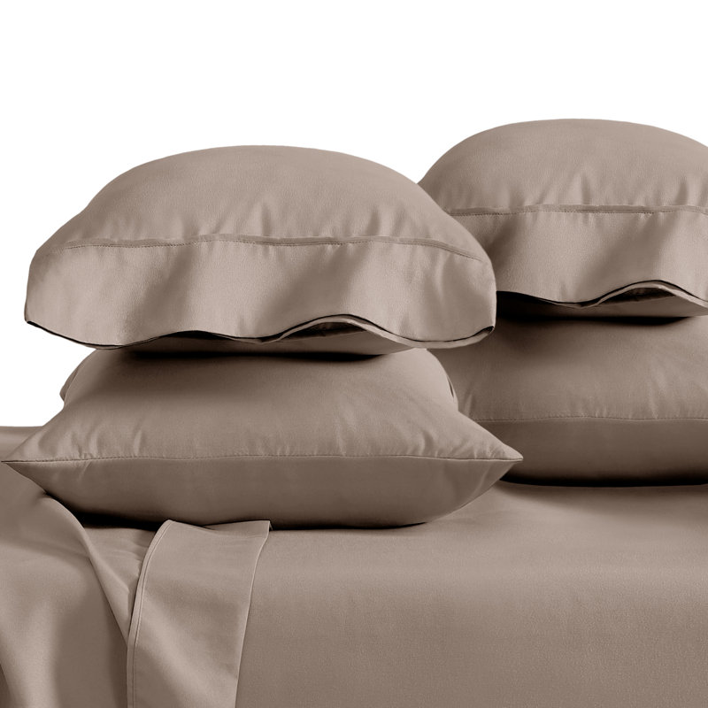 Ultra-Soft Microfiber Pillowcase, Taupe, 4 King Pillowcases