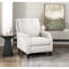 Fauteuil de style transitionnel, tissu écossais noir, siège renforcé en métal, rembourrage en mousse sur ressorts ensachés, coussins de dossier et de siège attachés, pieds en bois exposés avec finition, fonction de poussée,