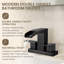 Robinet de lavabo de salle de bain central moderne 4 pouces à 2 poignées avec bonde ORB