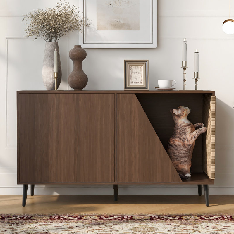 Maison pour chat de 53 po avec grattoirs et armoire fermée