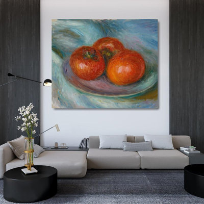 "Three Tomatoes" par William James Glackens - Art mural sur toile tendue avec châssis