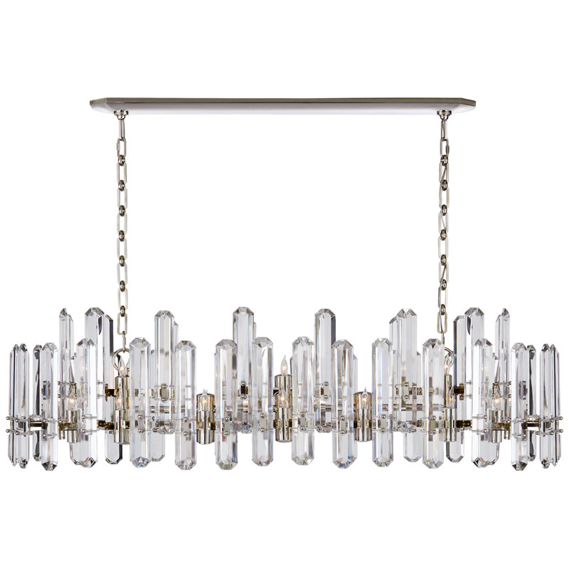 AERIN Bonnington Large Linear Chandelier, Polished Nickel