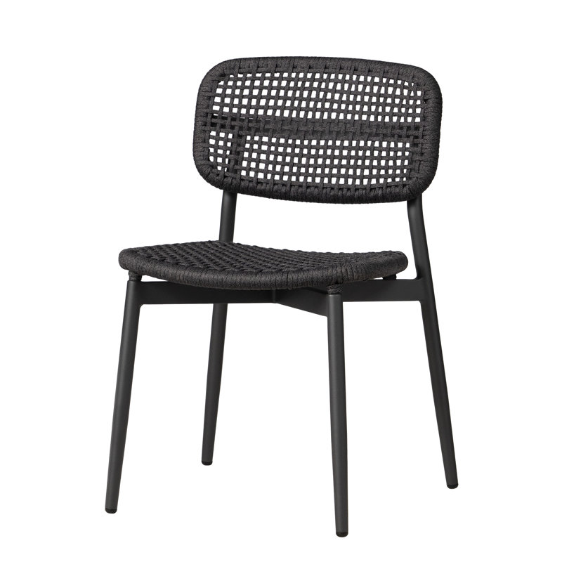 Armless Dining Chair-Set Of 4, Matte Charcoal