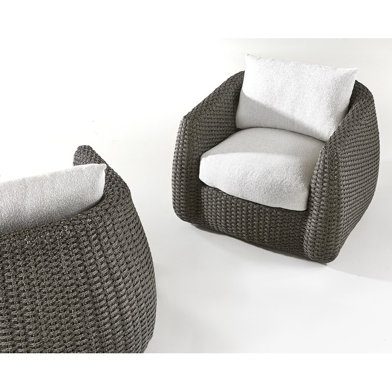 Bernhardt Sarene Outdoor Swivel Chair, Light Gray