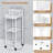 Metal 3-Tier Rolling Cart, Styling Tool & Makeup Organizer For Bathroom Vanity-1995224097