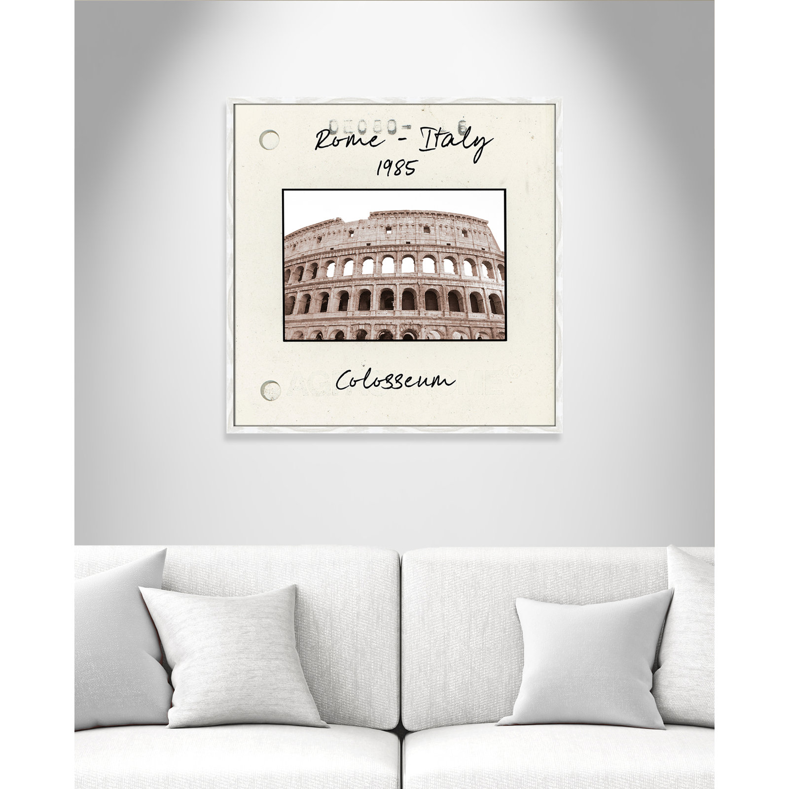 Rome, Italy - Colosseum Print by Natalie Carpentieri, 32" H x 32" W x 0.75" D, White Single Picture Framed Paper
