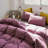 Solid Color Comforter Light Color 3 PCs Bedding Set Pure Color Bed Comforter Set-115665725-115665713