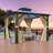 Polyethylene Double Roof with Aluminum Frame Patio Gazebo-94241262