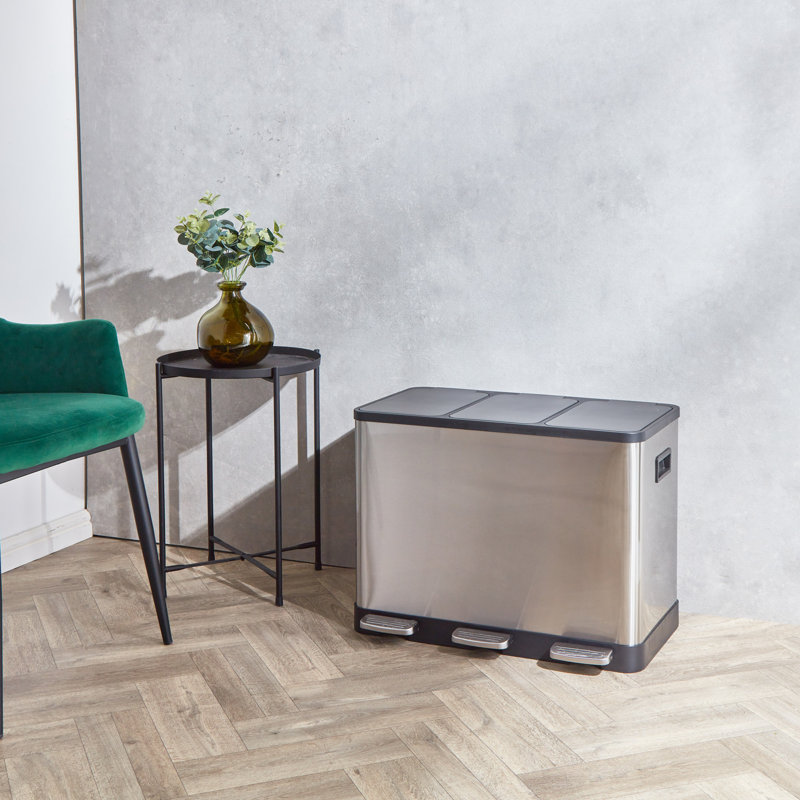 Ajavian Step On Recycling Bin, 9.2, 44cm H x 59cm W x 32cm D