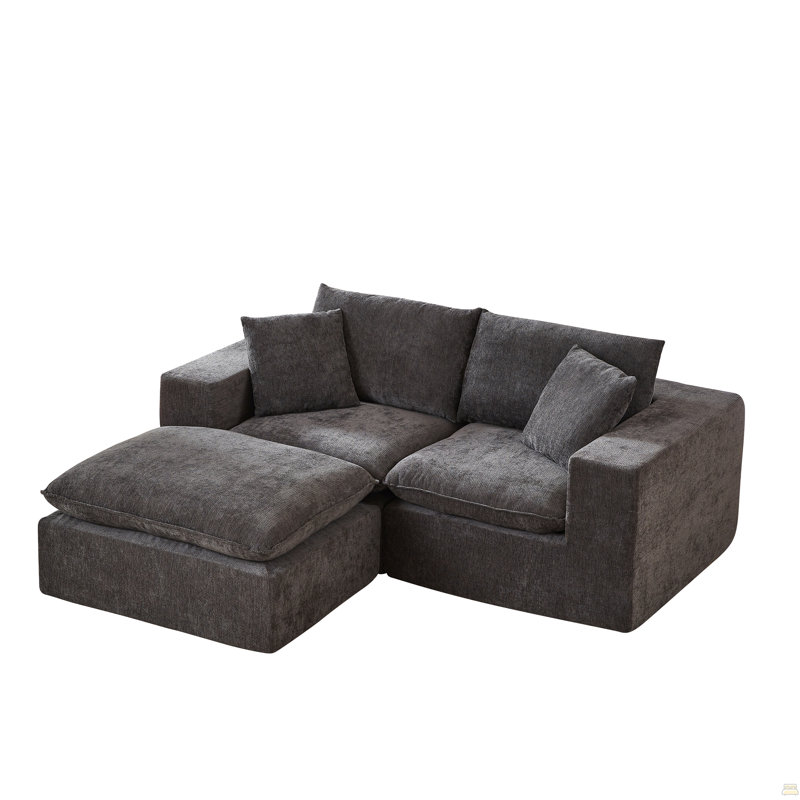 Chenille Cloud Sofa, Freely Combinable, Dark Gray