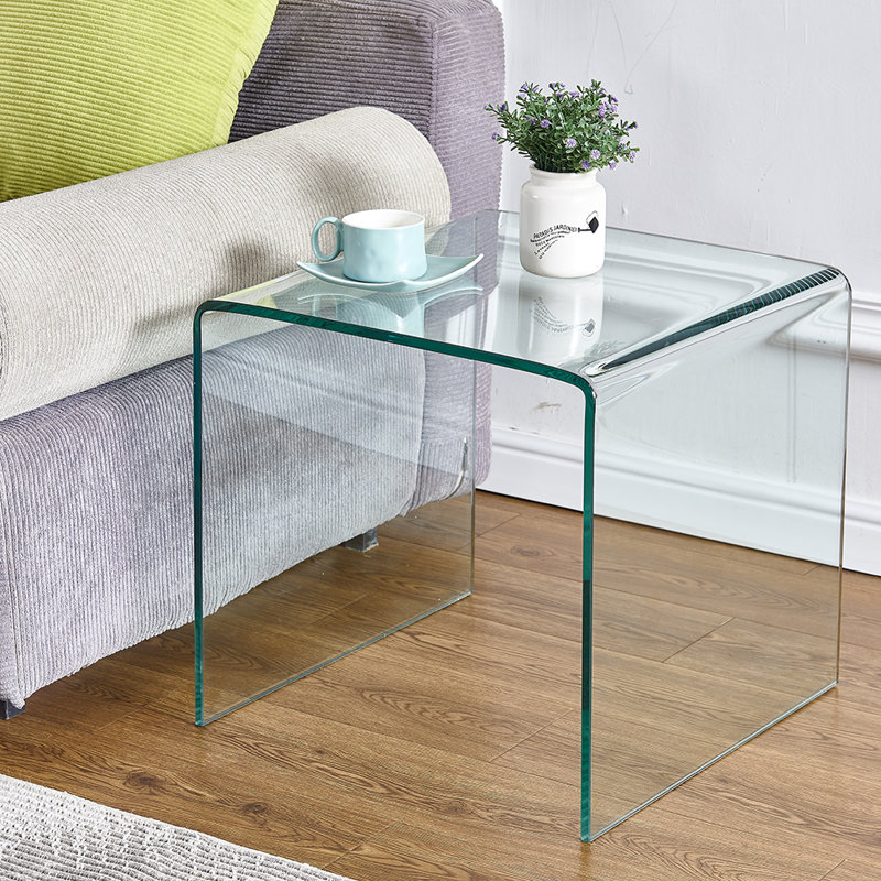 Dvergheim Glass Top End Table, 19" H x 20" W x 20" D