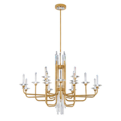 Calliope 16 Light Crystal LED Linear Chandelier