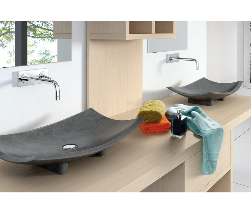 Maestro Bath Bora Bora 16'' Stone Rectangular Bathroom Sink, Black