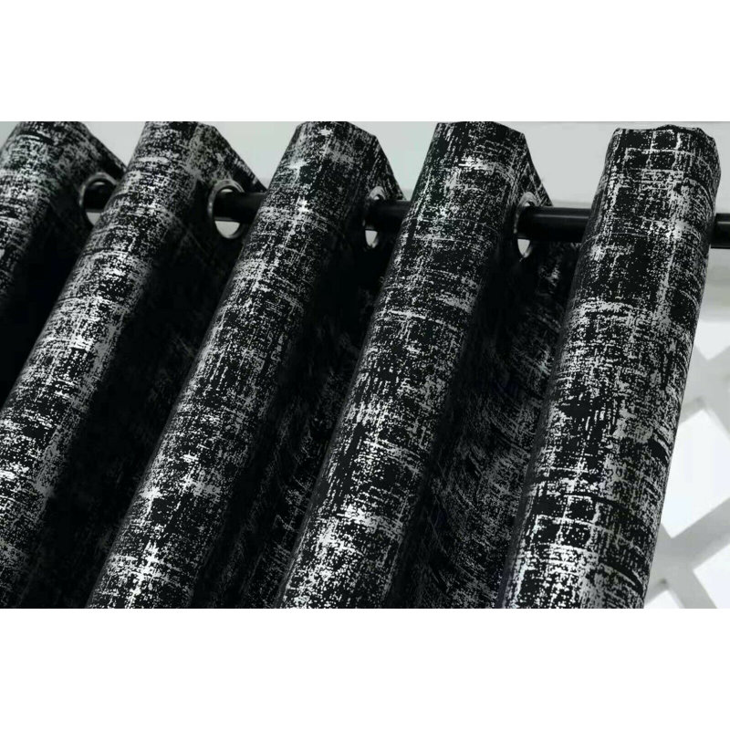 Freitas Room Darkening Curtain Pair, Black, 229cm Width x 183cm Drop 