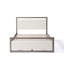 Lit luxueux avec tête de lit en tissu Boucle et structure en bois robuste pour une chambre à coucher confortable et élégante-334186907