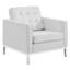 Fauteuil capitonné en cuir végétalien Loft-2015567502