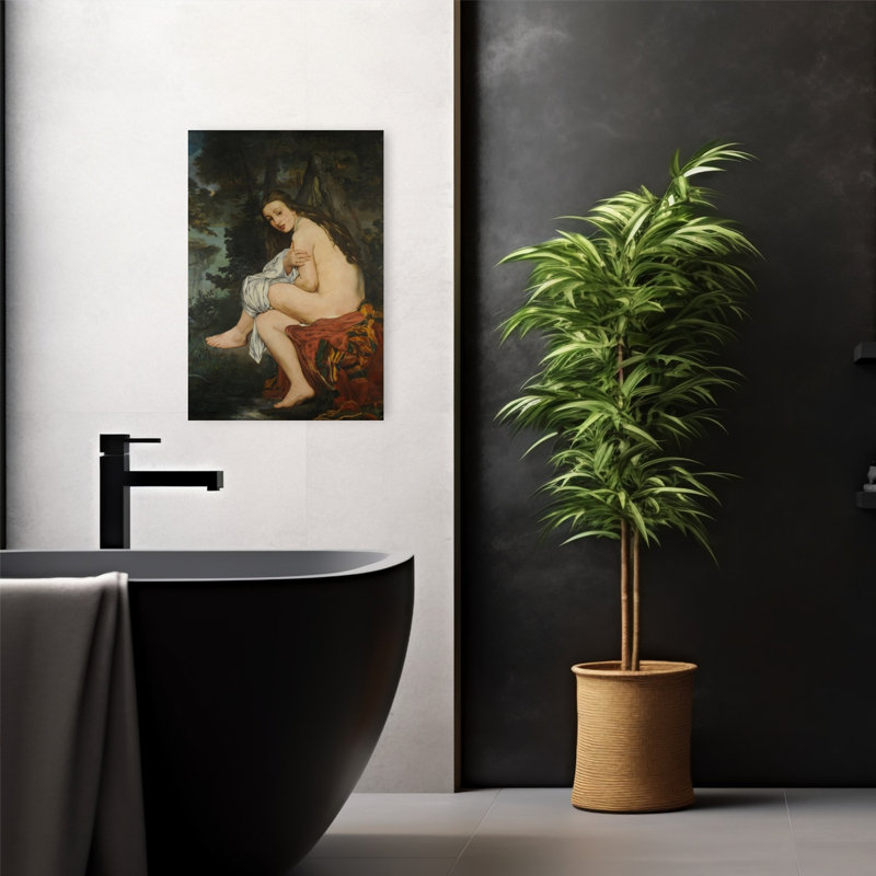 La Nymphe Surprise, 1861, Impressionnisme abstrait contemporain, Nature forestière, Affiche murale, H 24 po x l 16 po