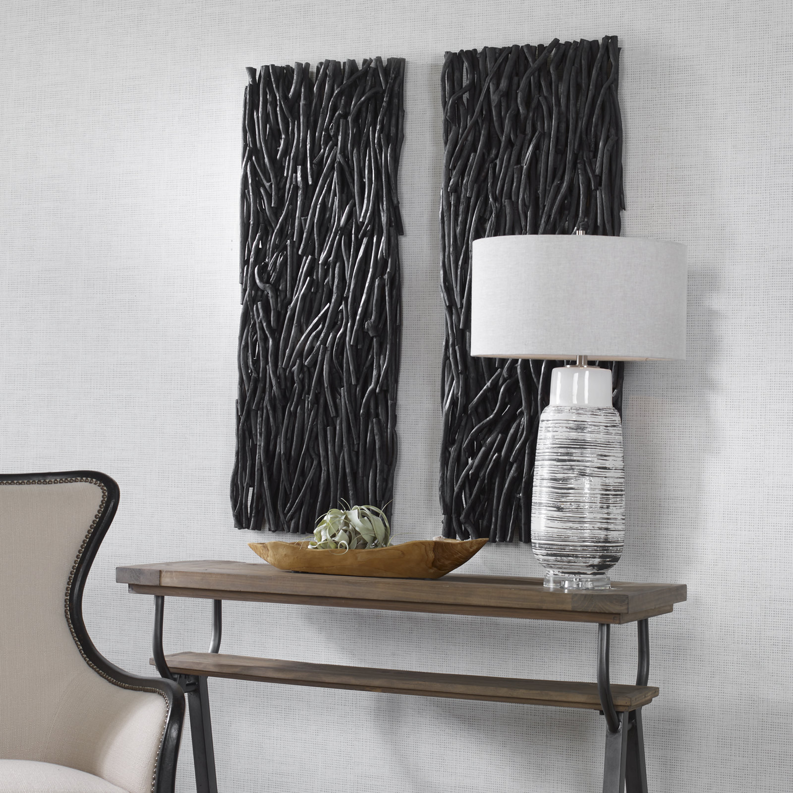 Solid Wood Wall Decor, Black