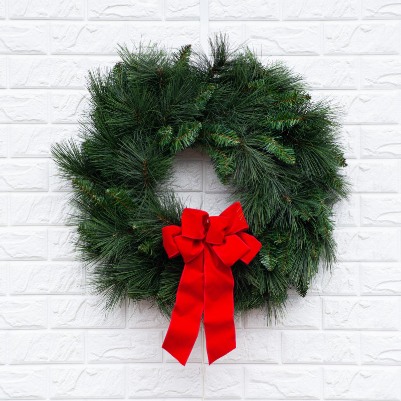 Couronne en soie 24 po, Vert / rouge