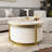Round Nesting Colton Coffee Table With Fluted Design And 1 Drawer-1380607383