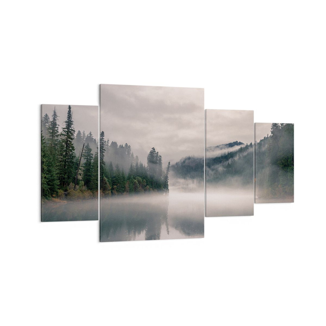 4-tlg. Leinwandbilder-Set Reflection Fog Landscape