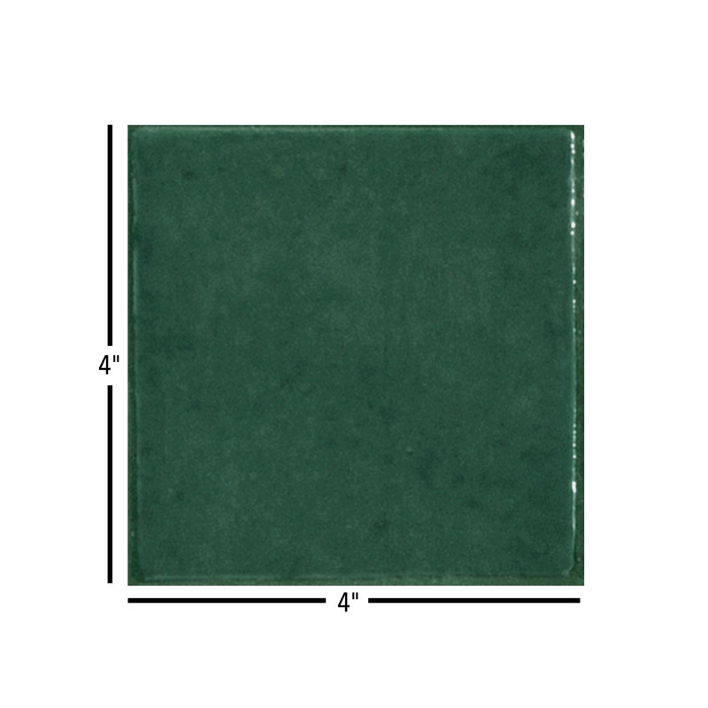 Marrakesh Zellige | 4"x4" Ceramic Wall Tile, Teal