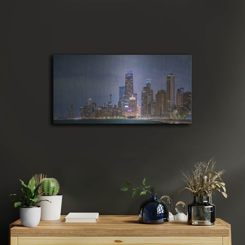 «Chicago Nightime Panorama» par AKG, H 12 po x l 24 po