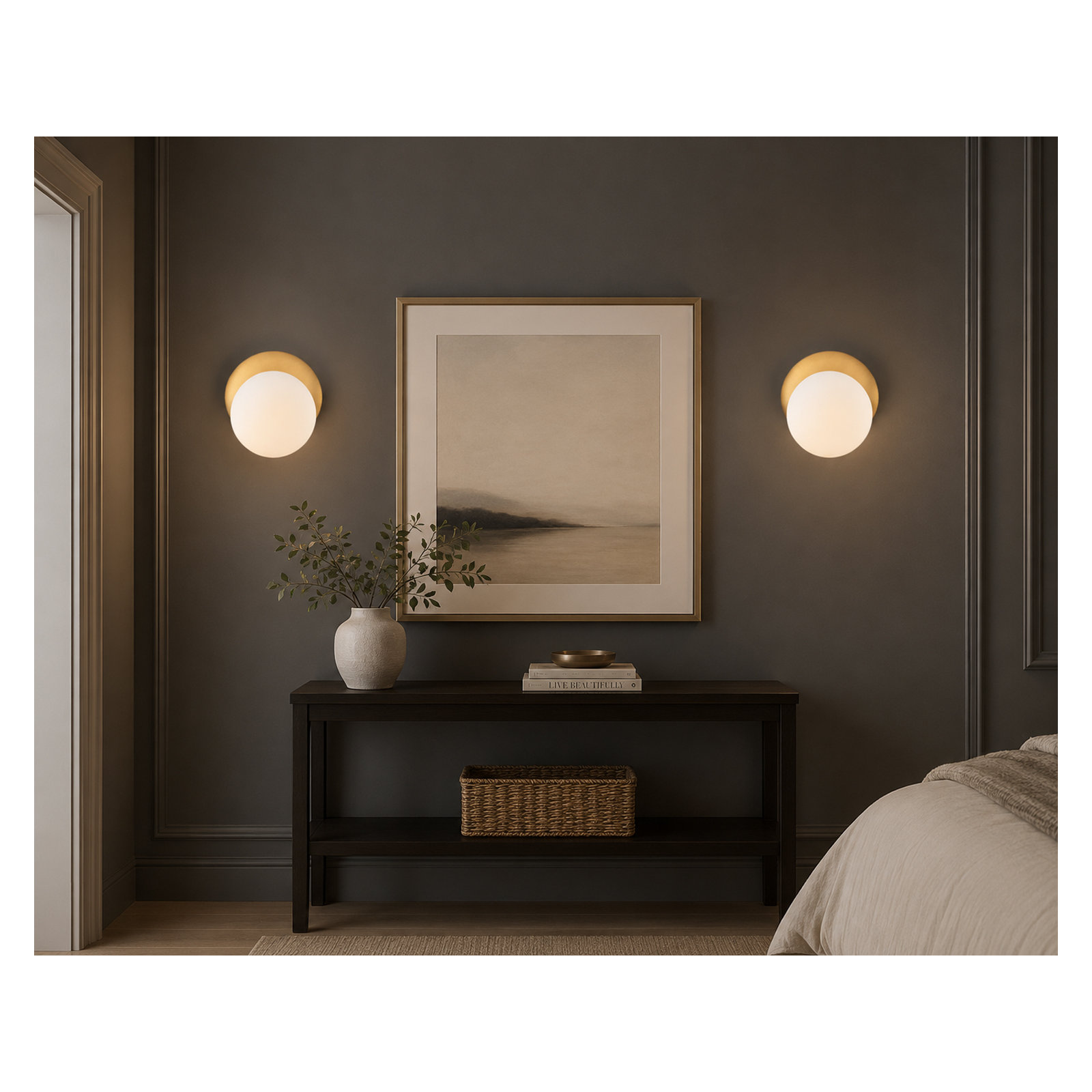 Drake Single Light Glass Dimmable Flush Mounted Sconce