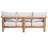 Baymont  Modern Coastal Acacia Wood Outdoor 3-Seater Sofa with Cushions