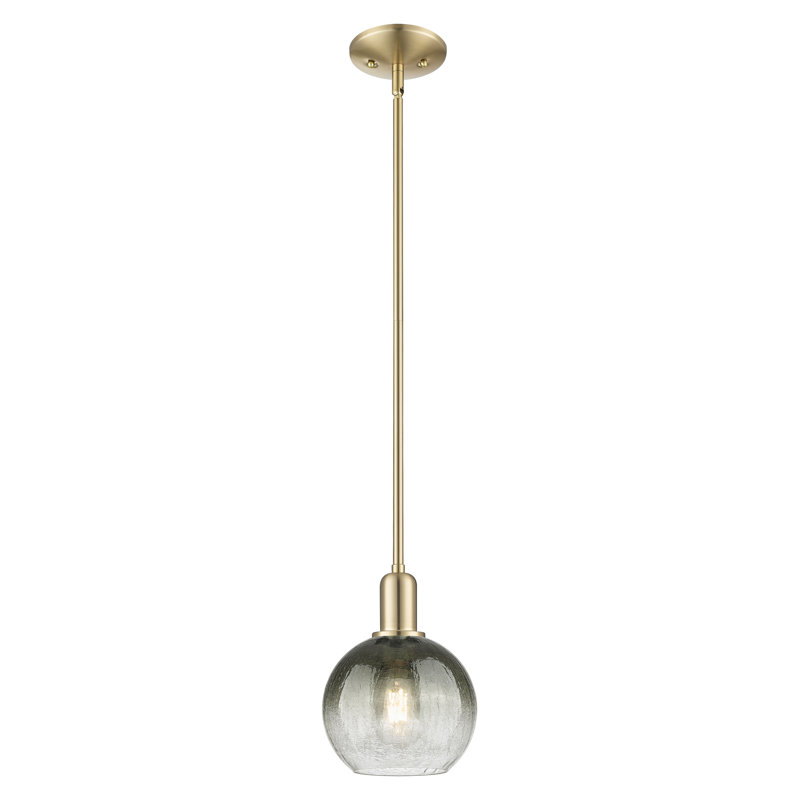 Downtown Urban - Brookhaven Globe - 1 Light 8" Stem Hung Mini Pendant - Shade, Slate, Champagne Bronze