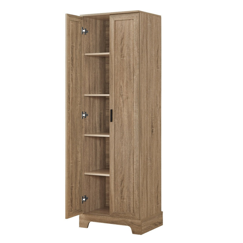 Hot Sale Brown MDF Storage Cabinet with 2 Doors Adjustable Shelf for Bathroom Office, 70" H x 23.3" W x 16.9" D, Brown