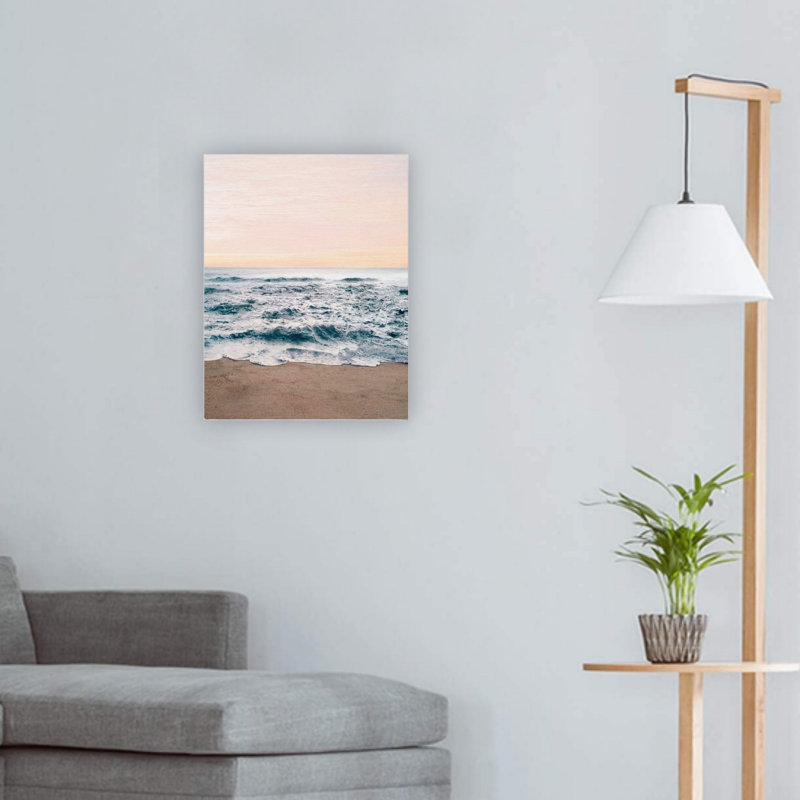 Toile de marée beige, art mural 24 x 18 po