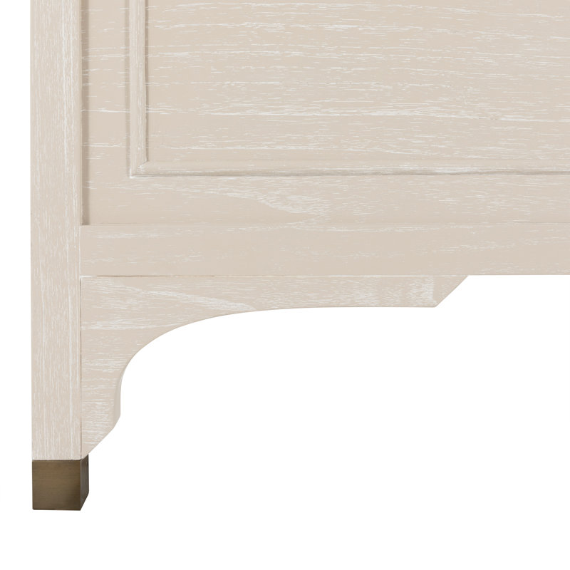 Alexandra Bed, Cerused White/Stained Gold, King