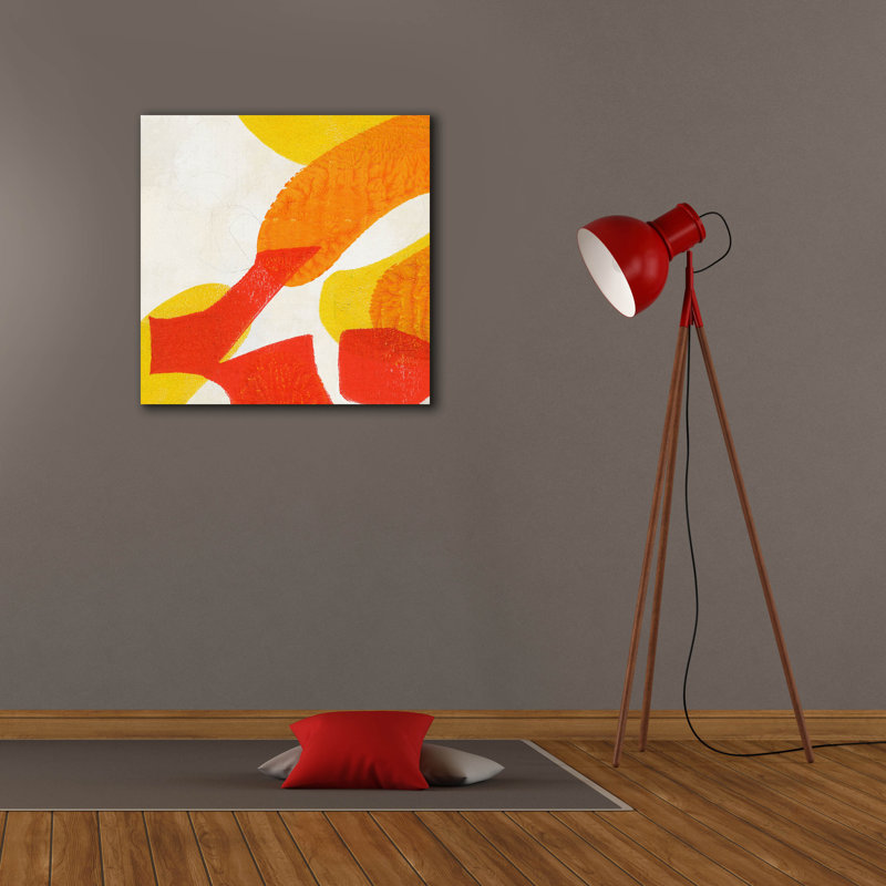 Toile épique «Orange Starburst 5» par Laura Gibson, 26 po x 26 po