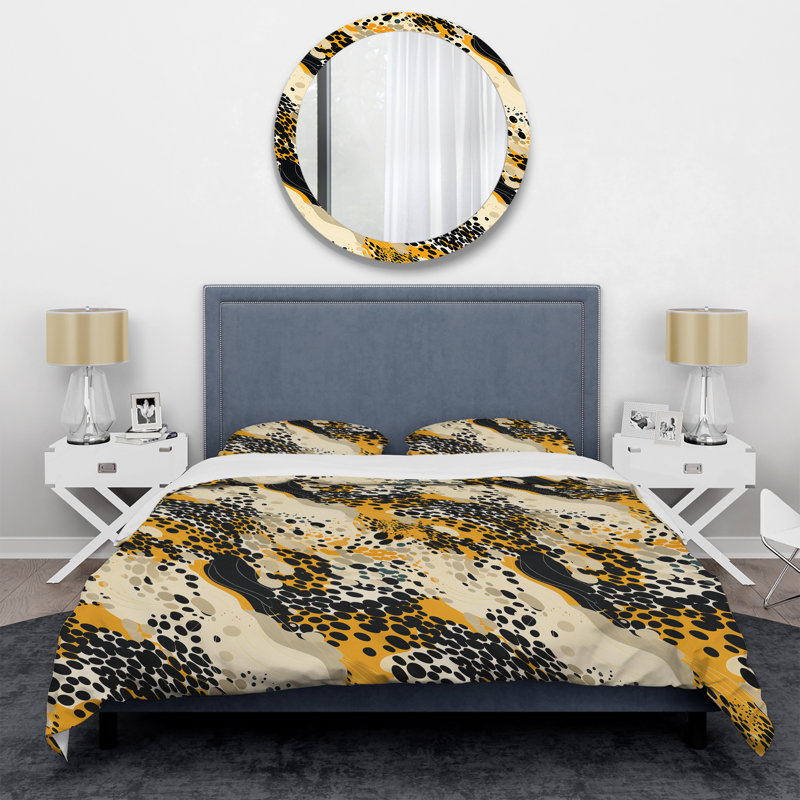 Ensemble de housse de couette à motif abstrait orange et noir Urban Exotica