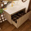 Meuble-lavabo 30 po avec lavabo en céramique - Meuble-lavabo mural flottant cannelé avec tiroirs, moderne