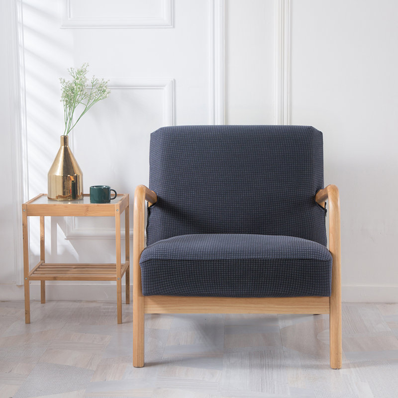 Housse pour fauteuil à coussins carrés/rectangulaires, Gris clair
