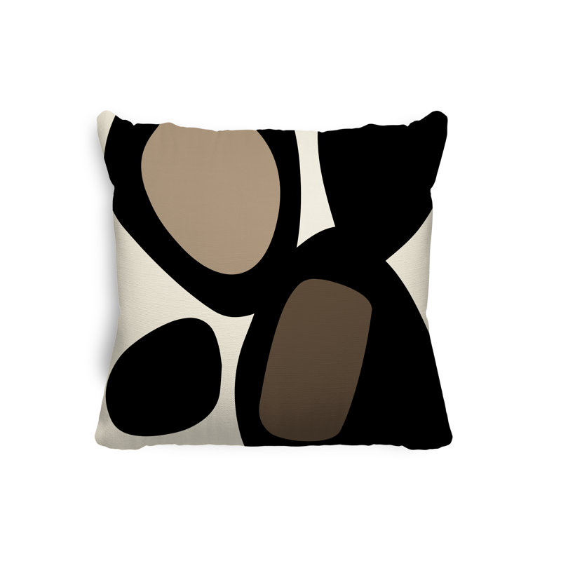 Lara Abstract Outdoor Reversible Throw Pillow, Off White, 19" x 19"